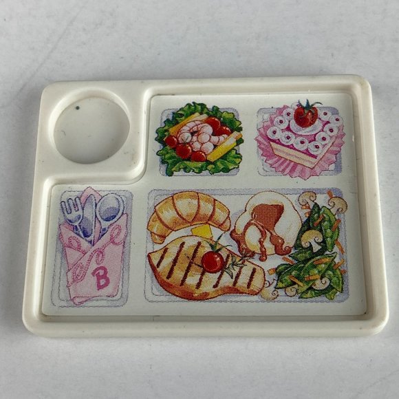 Barbie Food Toy Tray White Playset Accessory Dish Kids Pretend Play - Picture 3 of 4